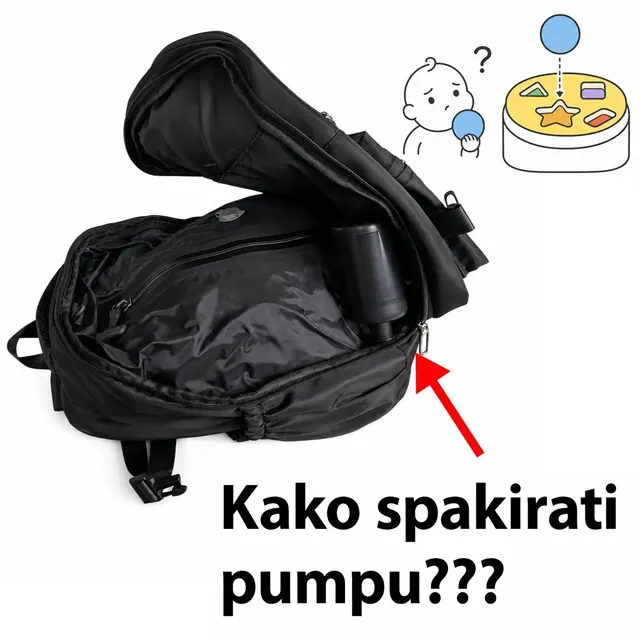 Spakirani vakuumski ruksak s pumpom položenom na odjeću