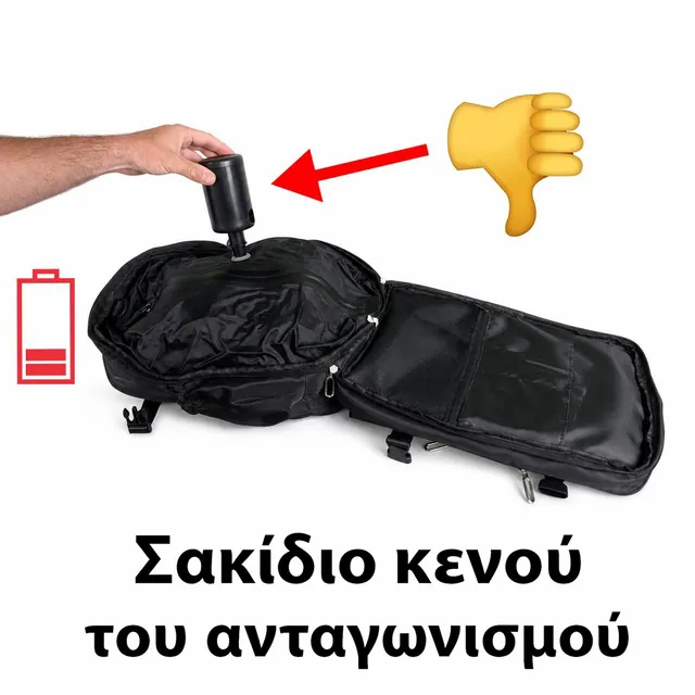 Ανοιχτό σακίδιο κενού αέρος με μικρή αντλία μπαταρίας συνδεδεμένη στη βαλβίδα του